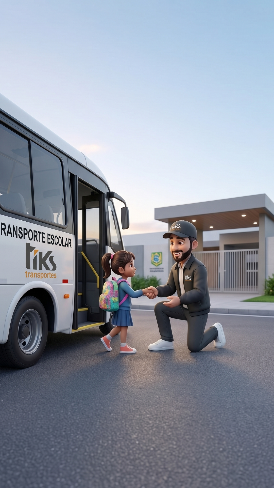 Motorista Tiks com aluna